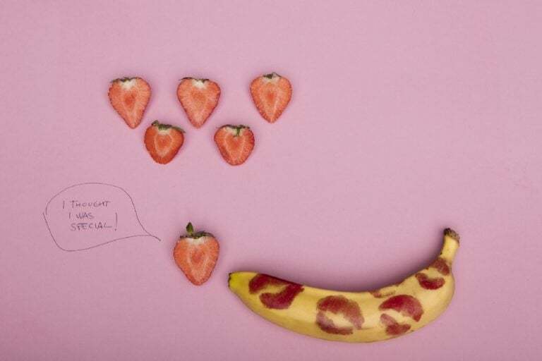 strawberries and a banana